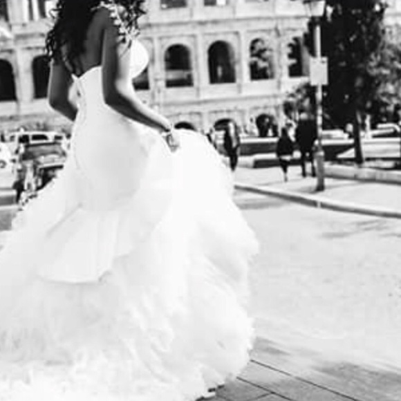 Custom Wedding Gown- Dry Cleaned - Picture 2 of 6